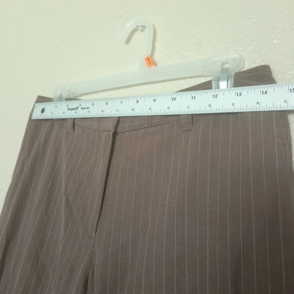 J.Jill women's dress pants size 6 brown with stripes straight legs pockets offic